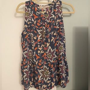Loft sleeveless floral peplum top